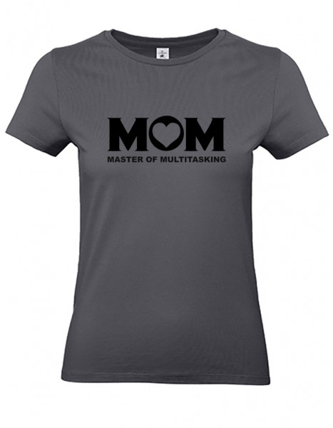 T-Shirt Rundhals Dame druck MOM schwarz