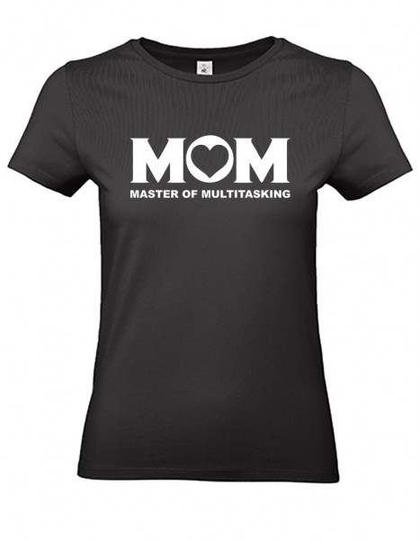 T-Shirt Rundhals Dame druck MOM weiß