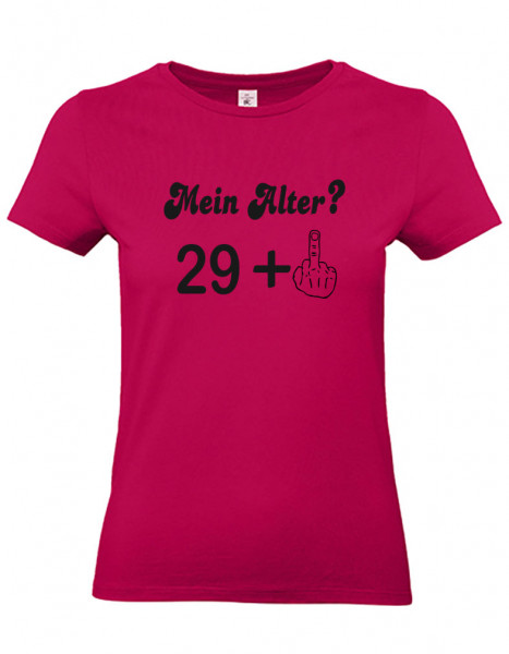 T-Shirt Rundhals Dame druck mein Alter weiß schwarz