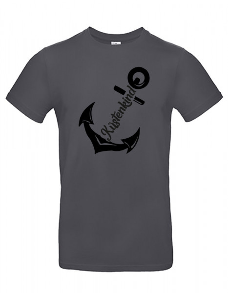 T-Shirt Rundhals unisex druck Anker Küstenkind schwarz